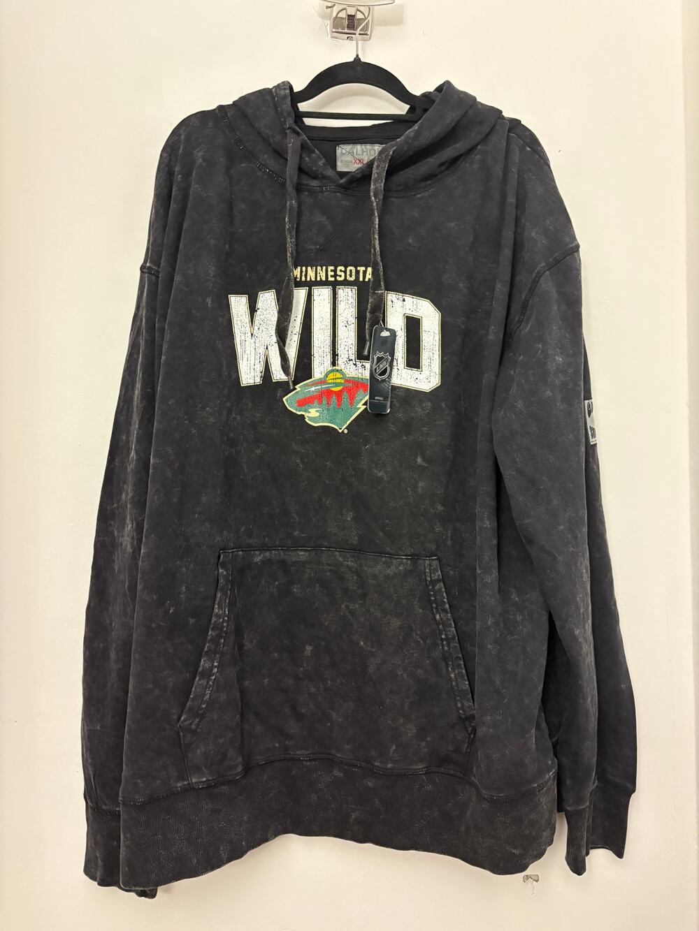 Minnesota Wild Black Acid Wash Hoodie XXL NWT